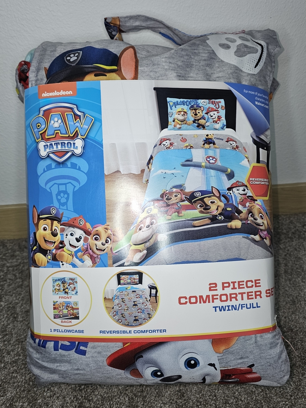 PAW Patrol 2-Piece Reversible Comforter Set - Blue